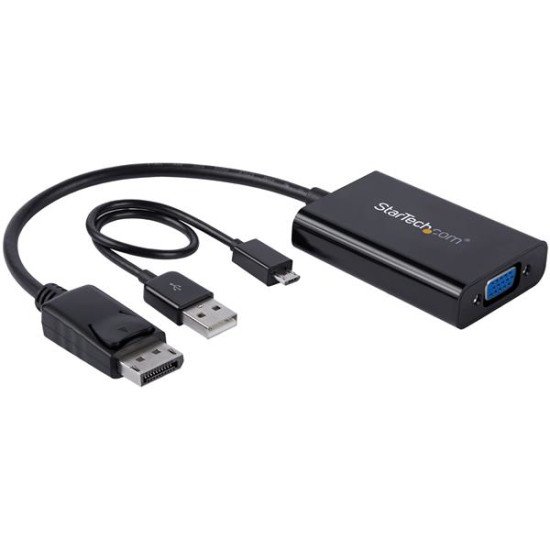 StarTech.com Adaptateur vidéo DisplayPort vers VGA avec audio - M/F - 1920x1200 / 1080p - Noir