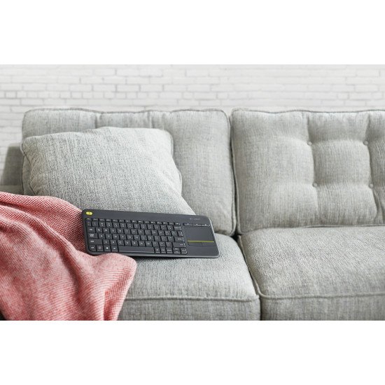 Logitech K400 Plus clavier RF sans fil QWERTY Espagnole Noir