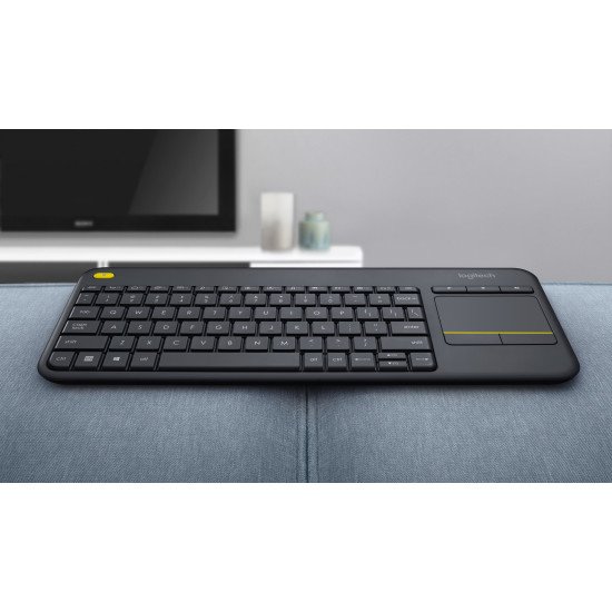 Logitech K400 Plus clavier RF sans fil QWERTY Espagnole Noir