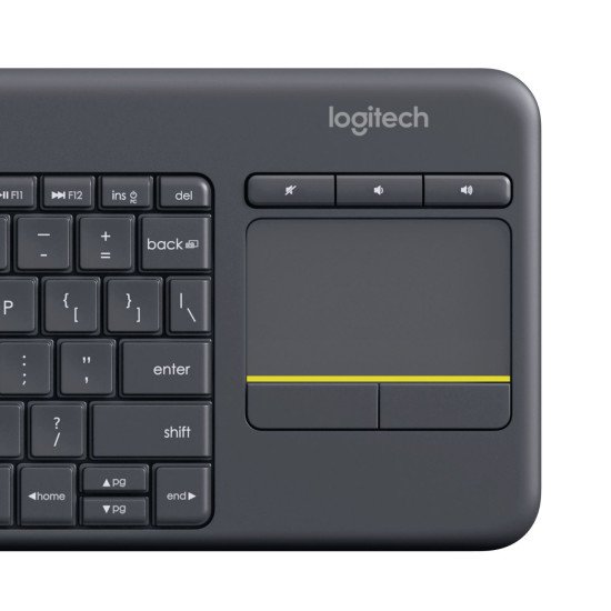 Logitech K400 Plus clavier RF sans fil QWERTY Espagnole Noir