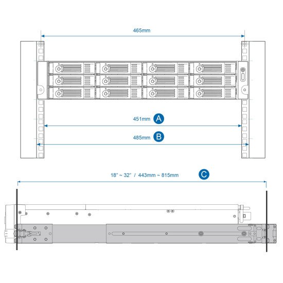 QNAP RAIL-B02 accessoire de racks