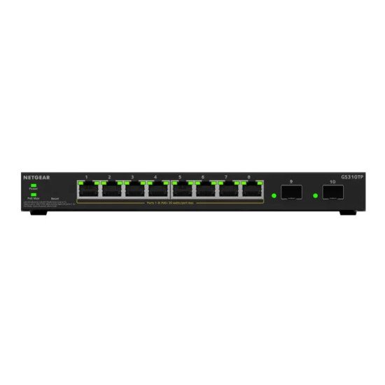 NETGEAR GS310TPv2 Géré L2/L3 Gigabit Ethernet (10/100/1000) Connexion Ethernet POE Bureau Noir