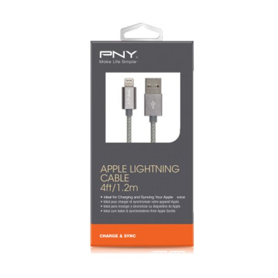 PNY 1.2m USB/Lightning 1,2 m Gris