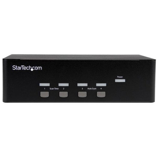 StarTech.com Switch KVM USB double VGA à 4 ports avec hub USB 2.0 à 2 ports