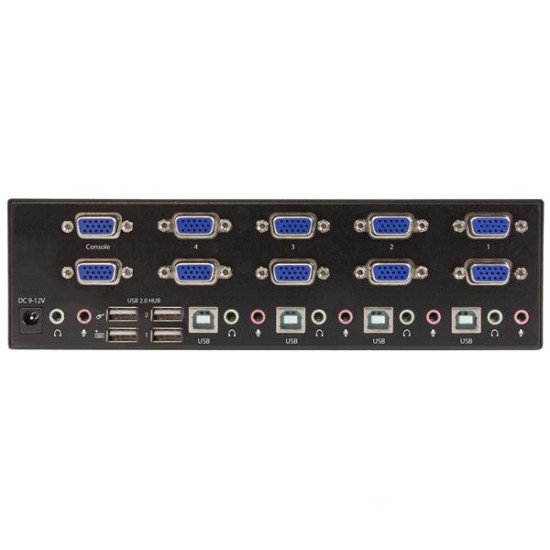 StarTech.com Switch KVM USB double VGA à 4 ports avec hub USB 2.0 à 2 ports