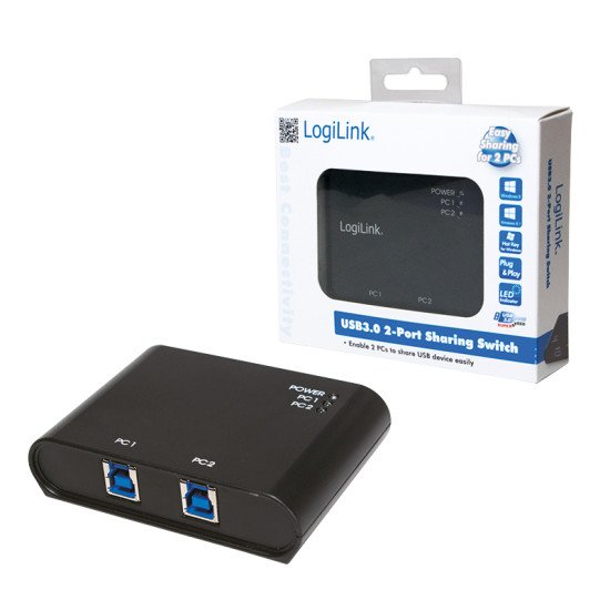 LogiLink UA0216 hub & concentrateur USB 3.2 Gen 1 (3.1 Gen 1) Type-B 5000 Mbit/s Noir