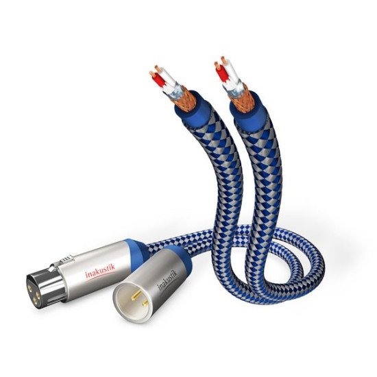 Inakustik 00405007 câble audio 0,75 m XLR Bleu, Argent