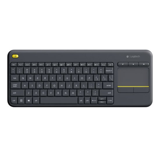 Logitech K400 Plus Clavier Touch Noir sans fil QWERTZ LU Noir