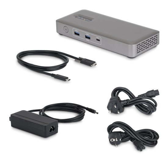StarTech.com Station d'Accueil USB4, Double Sortie 4K Sans Pilote pour macOS et Windows, Station d'Accueil USB-C Universelle avec Chargeur d'Ordinateur Portable de 100W et 2,5GbE