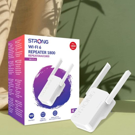 Strong AX1800 Répéteur réseau 1800 Mbit/s Blanc Strong AX1800 Répéteur réseau 1800 Mbit/s Blanc