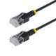 StarTech.com Câble Ethernet CAT6a Ultrafin Noir de 1,5m, Sans Accroc, FTP, Fil de Cuivre Nu Pur, Cordon Patch Réseau RJ45 fin 34AWG, Testé par Fluke Channel
