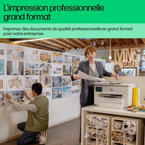 HP OfficeJet Pro Imprimante tout-en-un grand format HP 9730e, Couleur, Imprimante pour Petit bureau, Impression, copie, numérisation, HP+; Éligibilité HP Instant Ink; Sans fil; Impression recto-verso; Imprimer depuis un téléphone ou une tablette; Chargeur HP OfficeJet Pro Imprimante tout-en-un grand format HP 9730e, Couleur, Imprimante pour Petit bureau, Impression, copie, numérisation, HP+; Éligibilité HP Instant Ink; Sans fil; Impression recto-verso; Imprimer depuis un téléphone ou une tablette; Chargeur