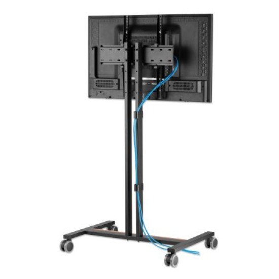Manhattan Support sur roulettes pour TV/moniteurs, écrans 34" à 55", Compatibilité VESA : de 200x200 à 400x400 mm (vérifiez les dimensions des quatre trous de fixation à l'arrière), charge max. 35 kg, hauteur réglable sur 4 niveaux