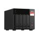QNAP TS-473A + QSW-1105-5T Bundle Pack NAS Tower Ryzen Embedded V1500B 8 Go DDR4 0 To QNAP Turbo System Noir