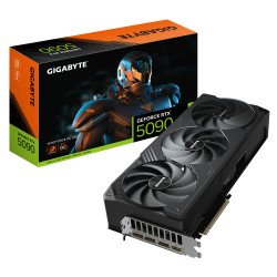 GIGABYTE GeForce RTX 5090 WINDFORCE OC 32G Carte Graphique - 32 Go GDDR7, 512 bits, PCI-E 5.0, 2467MHz Fréquence du Cœur, 3 x DP 2.1a, 1 x HDMI 2.1b, NVIDIA DLSS 4, GV-N5090WF3OC-32GD