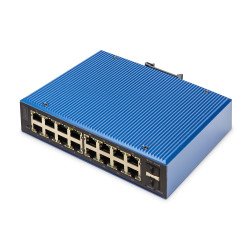 Digitus Commutateur industriel PoE Gigabit Ethernet 16+2 ports L2 Managed
