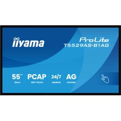 iiyama T5529AS-B1AG Écran d'affichage dynamique Écran plat interactif 138,7 cm (54.6") LED Wifi 500 cd/m² 4K Ultra HD Noir Écran tactile Intégré dans le processeur Android 24/7