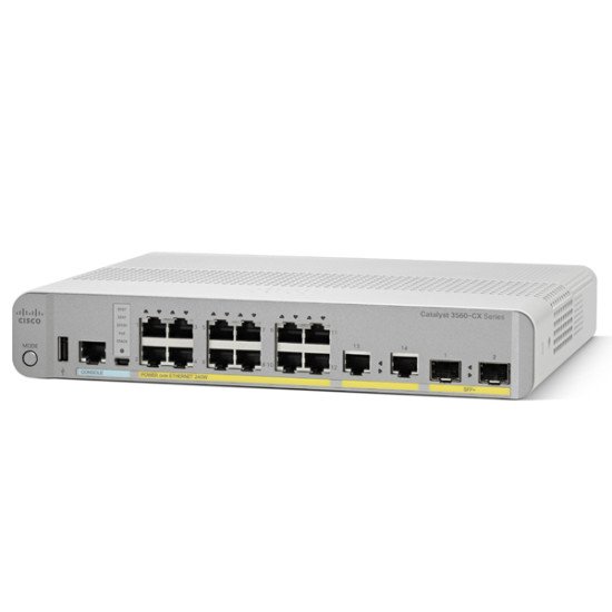 Cisco WS-C3560CX-8PT-S commutateur réseau Géré Gigabit Ethernet (10/100/1000) Blanc Connexion Ethernet, supportant l'alimentation via ce port (PoE)
