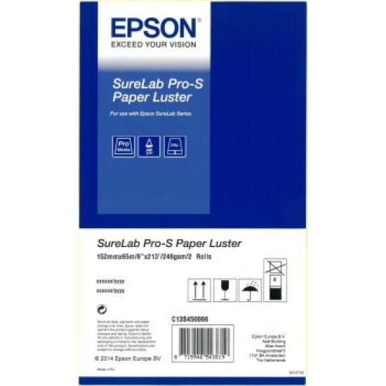 Epson SureLab Pro-S Glossy 8" x 65m papier photos Blanc Gloss