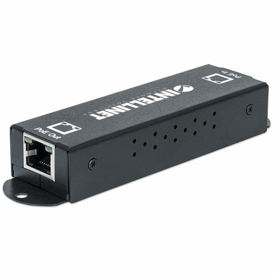 Intellinet Répéteur-extenseur PoE+ Gigabit haute puissance, IEEE 802.3at/af, Alimentation par Ethernet, Power Over Ethernet, boîtier métal, garantie de 3 ans