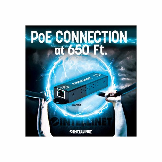 Intellinet Répéteur-extenseur PoE+ Gigabit haute puissance, IEEE 802.3at/af, Alimentation par Ethernet, Power Over Ethernet, boîtier métal, garantie de 3 ans