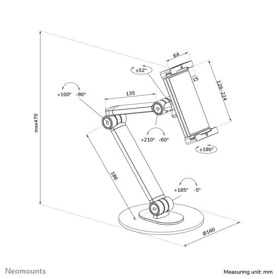 Neomounts DS15-550WH1 Support pour tablette 4.7-12.9" - universel Neomounts DS15-550WH1 Support pour tablette 4.7-12.9" - universel