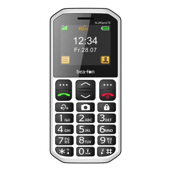 Beafon SL280pro LTE (4G) 5,08 cm (2") Noir, Argent, Blanc Téléphone pour seniors