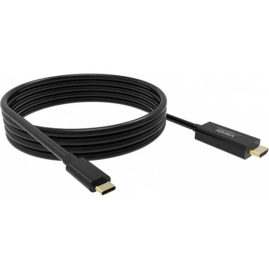 Vision TC 2MUSBCDP8K/BL câble DisplayPort 2 m USB Type-C Noir Vision TC 2MUSBCDP8K/BL câble DisplayPort 2 m USB Type-C Noir