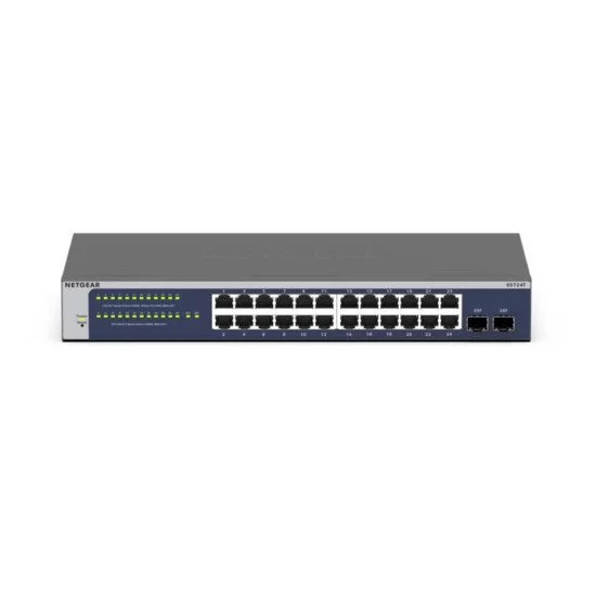 NETGEAR GS724Tv6 Géré L2+/L3 Gigabit Ethernet (10/100/1000) 1U Bleu, Gris NETGEAR GS724Tv6 Géré L2+/L3 Gigabit Ethernet (10/100/1000) 1U Bleu, Gris