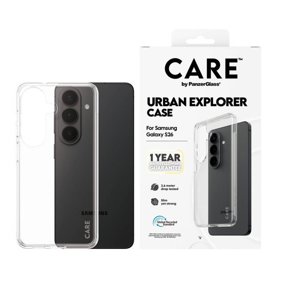 PanzerGlass CARE™ by ® Urban Explorer Case Transparent Samsung Galaxy S26 coque de protection pour téléphones portables Housse