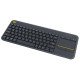 Logitech K400 Plus clavier RF sans fil QWERTY Pannordique Noir