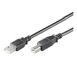 Goobay USB AB 300 LC HiSpeed 2.0, 3m câble USB USB A USB B Noir