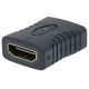 Manhattan Coupleur HDMI droit 4K@60 Hz, femelle/femelle, relie deux câbles HDMI (jusqu'à 5 m de chaque côté), noir, garantie à vie, équivalent à GCHDMIFF