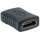 Manhattan Coupleur HDMI droit 4K@60 Hz, femelle/femelle, relie deux câbles HDMI (jusqu'à 5 m de chaque côté), noir, garantie à vie, équivalent à GCHDMIFF