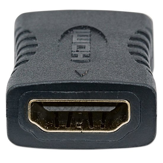 Manhattan Coupleur HDMI droit 4K@60 Hz, femelle/femelle, relie deux câbles HDMI (jusqu'à 5 m de chaque côté), noir, garantie à vie, équivalent à GCHDMIFF
