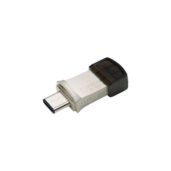 Transcend JetFlash 890 64GB lecteur USB flash 64 Go USB Type-A / USB Type-C 3.2 Gen 1 (3.1 Gen 1) Noir, Argent