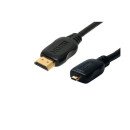 S-Conn HDMI - Micro-HDMI 1m câble HDMI HDMI Type A (Standard) HDMI Type D (Micro) Noir