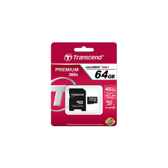 Transcend TS64GUSDXC10 mémoire flash 64 Go MicroSDXC NAND Classe 10