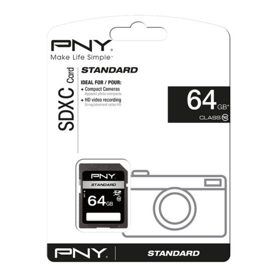 PNY 64GB, Class 10, SD 64 Go SDXC Classe 10