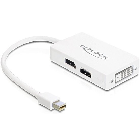 DeLOCK 0.16m DisplayPort/VGA + HDMI + DVI 0,16 m Mini DisplayPort VGA (D-Sub)+ HDMI + DVI Blanc