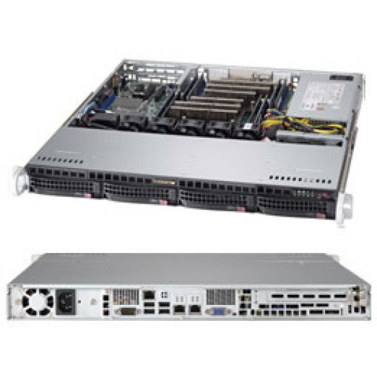 Supermicro CSE-813MFTQC-505CB unité centrale Support Noir 500 W