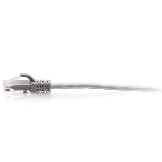 C2G Câble de raccordement Ethernet fin Cat6a non blindé (UTP) avec protection anti-accrochage de 0,6 m - Gris