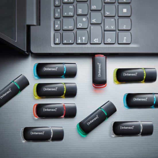 Intenso 3511561 lecteur USB flash 8 Go USB Type-A 2.0 Noir, Rouge, Vert, Transparent, Jaune, Bleu