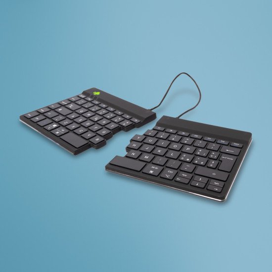 R-Go Tools Clavier ergonomique R-Go Split Break avec logiciel de pause, clavier ergonomique divisé, QWERTY (IT), bluetooth, noir