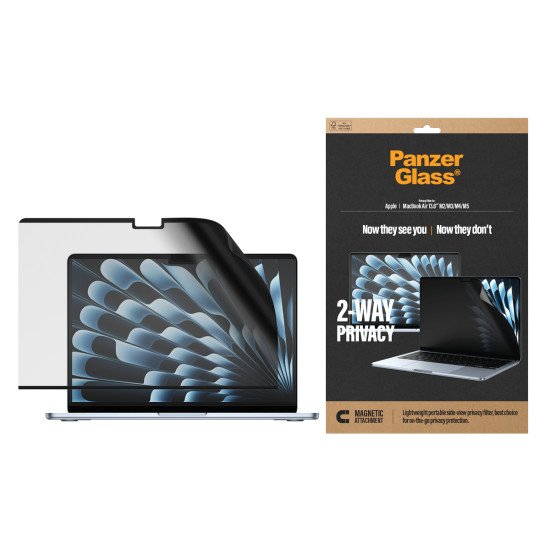 PanzerGlass ® Magnetic 2-Way Privacy Film Screen Protector Macbook Air 13.6" M2 | M3 | M4 | M5 Protection d'écran transparent 1 pièce(s)