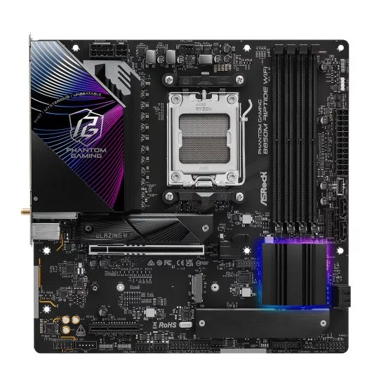 Asrock Phantom Gaming B850M Riptide WiFi AMD B850 Emplacement AM5 micro ATX Asrock Phantom Gaming B850M Riptide WiFi AMD B850 Emplacement AM5 micro ATX