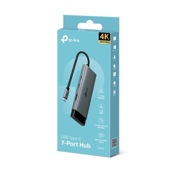 TP-Link UH7020C hub & concentrateur USB 3.2 Gen 1 (3.1 Gen 1) Type-C 5000 Mbit/s