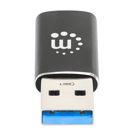 Manhattan Adaptateur USB-C vers USB-A, femelle vers mâle, 10 Gbit/s (USB 3.2 Gen 2 / USB 3.1), noir, garantie à vie