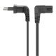 Manhattan Câble d'alimentation en angle, prise européenne 2 broches (CEE 7/16 Europlug) vers connecteur C7 femelle (figure en huit), 2 m, 2,5 A, noir, câble secteur, garantie à vie