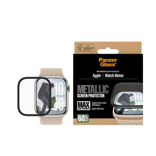 PanzerGlass ® Screen Protector Metallic Apple Watch Series 11 | 10 | 46mm Protection d'écran transparent 1 pièce(s)